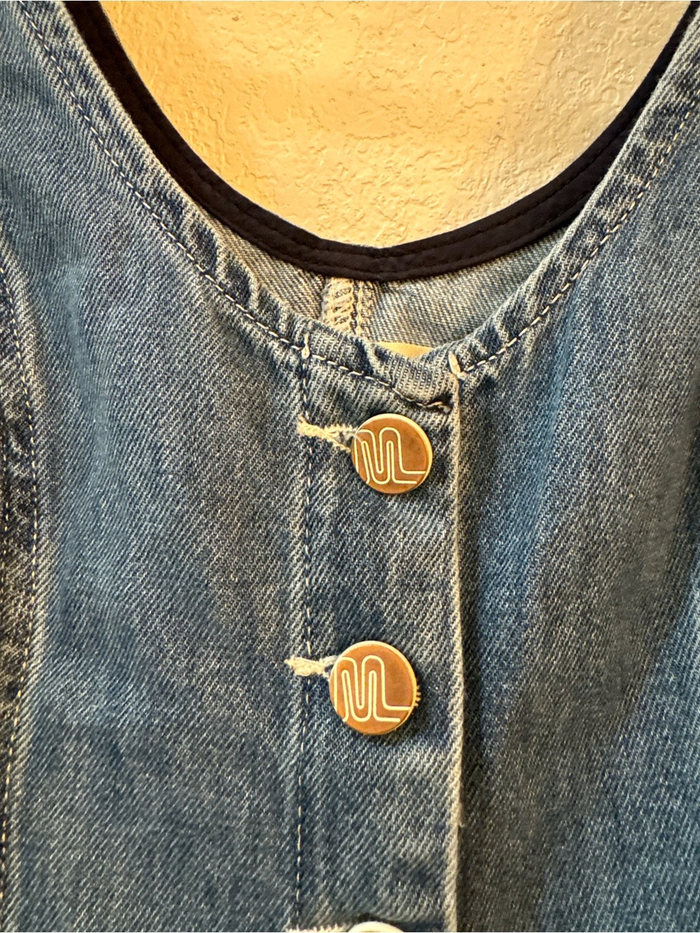 Marine Layer Daisy Mini Denim Button-Front 100% Cotton size XS Pockets - Picture 8 of 15